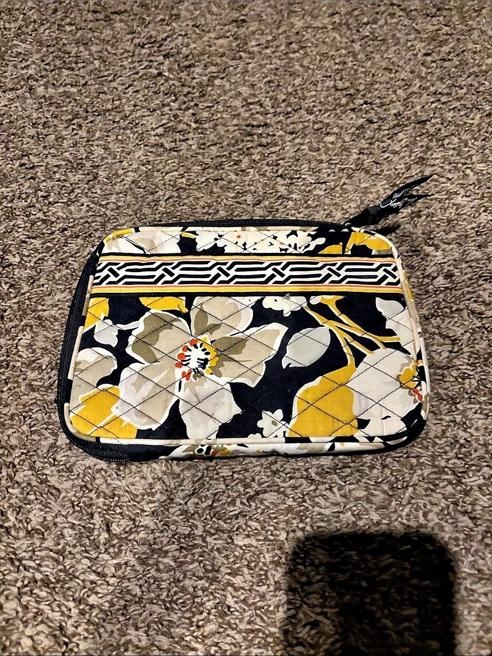 Vera Bradley Iconic Tablet Holder Black & Yellow